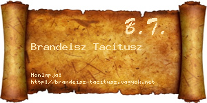 Brandeisz Tacitusz névjegykártya